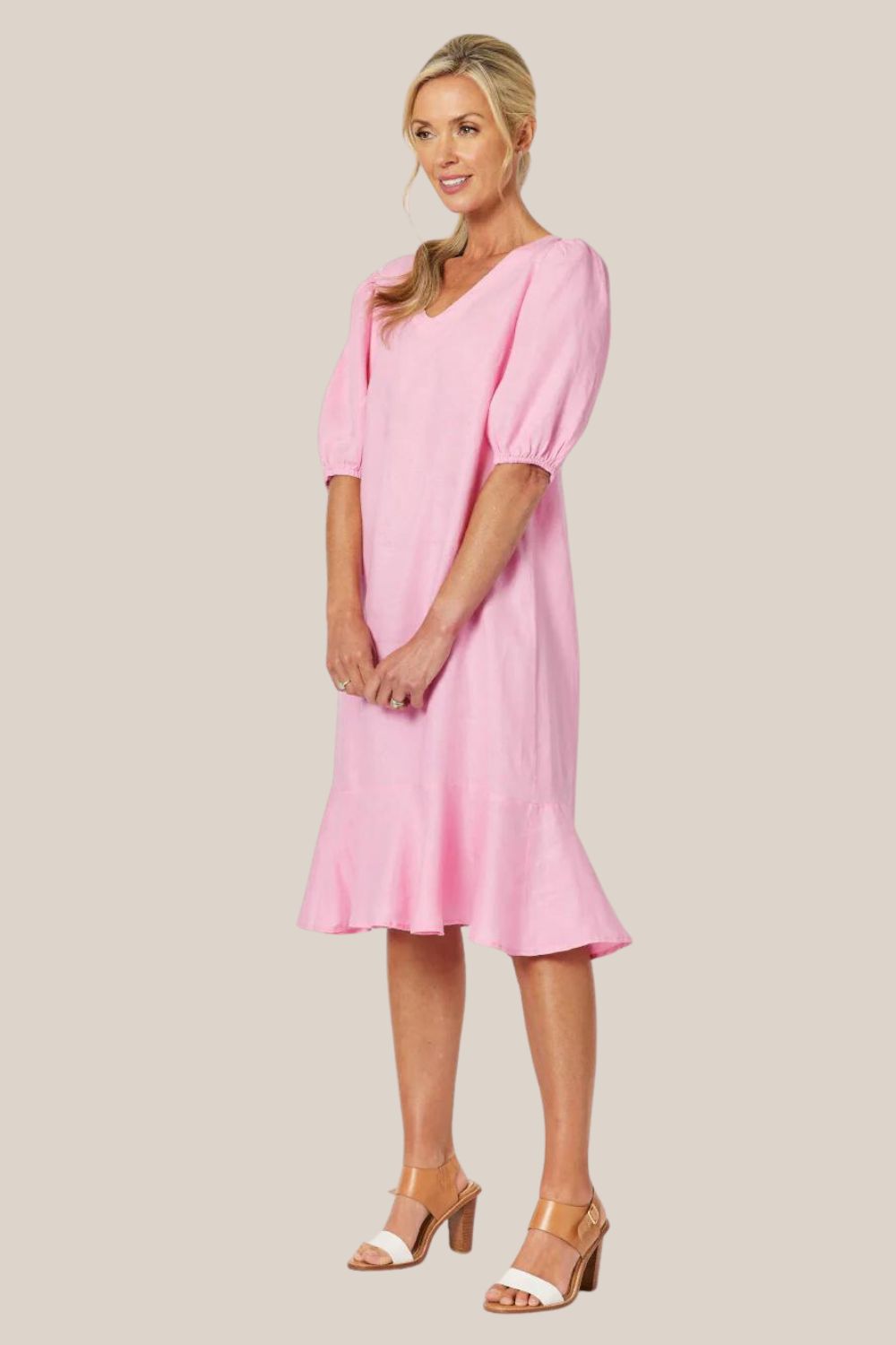 Gordon Smith Flute Hem Linen Dress