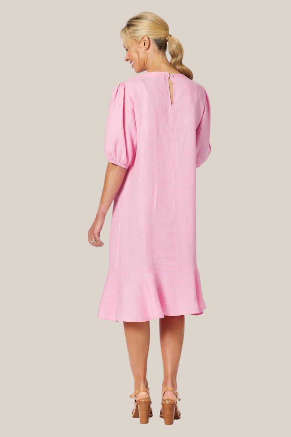 Gordon Smith Flute Hem Linen Dress