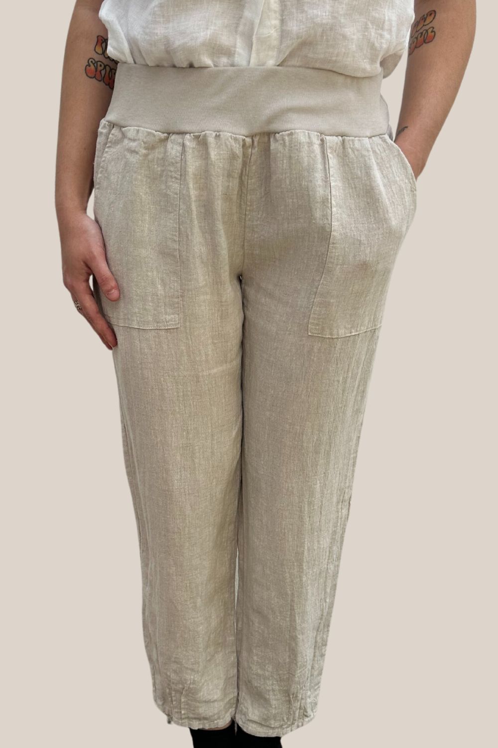 Maglia Jersey Waist Linen Pant