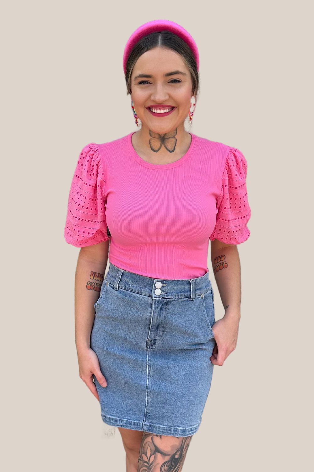 Lorraine Detail Puff Sleeve Top