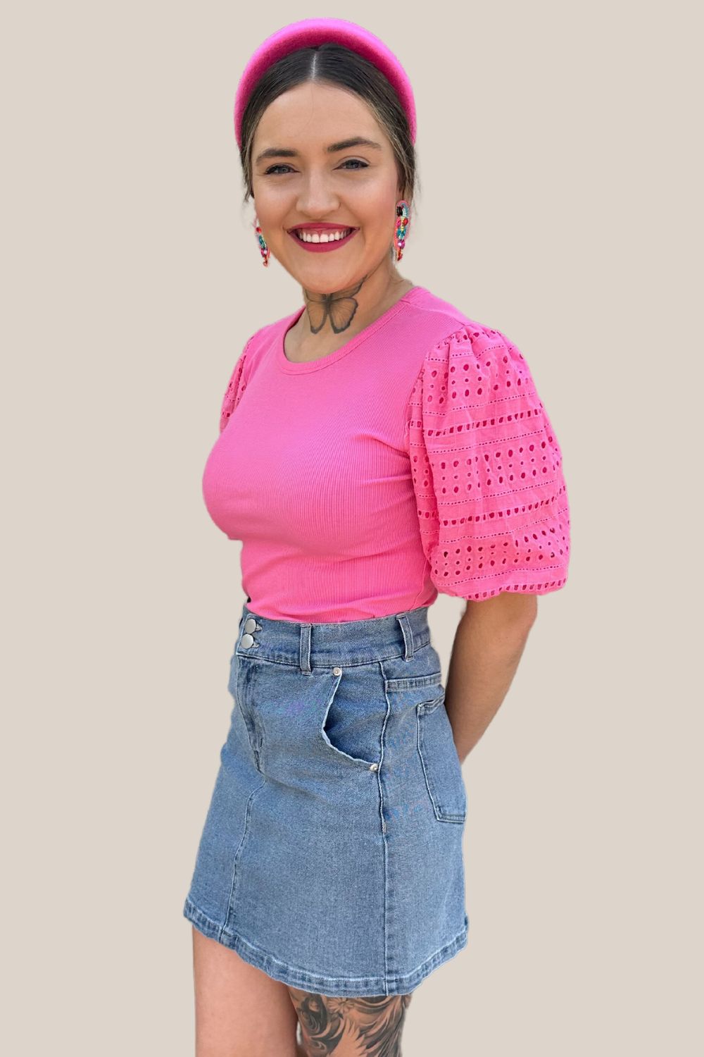 Lorraine Detail Puff Sleeve Top