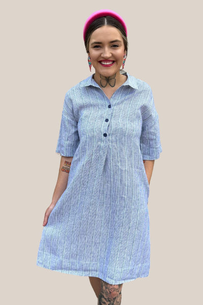 Yarra Trail Stripe Shirt Shift Dress