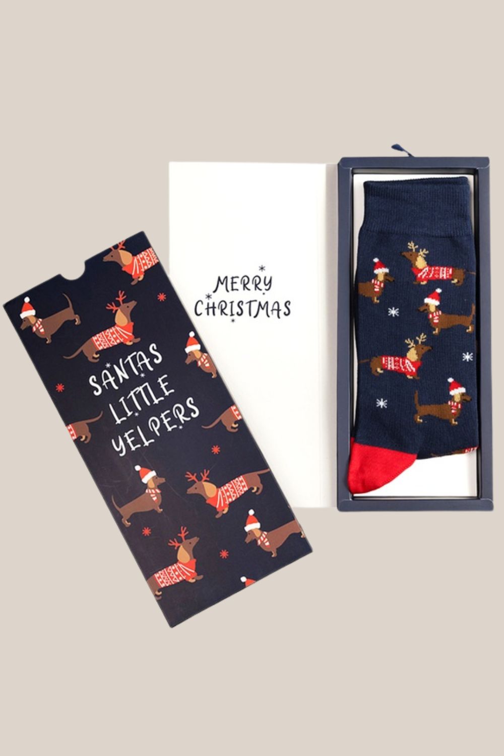 Bamboozld Mens Santas Little Yelpers Sock Card