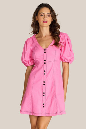 Honey & Beau Crave For Puff Sleeve Dress