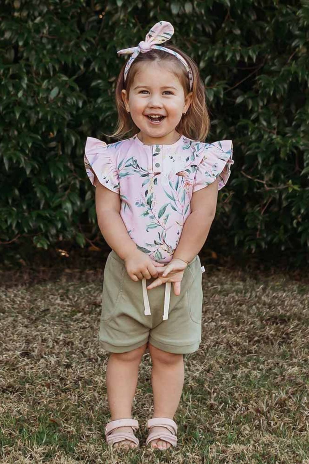 Snuggle Hunny Cockatoo Short Sleeve Organic Bodysuit With Frill