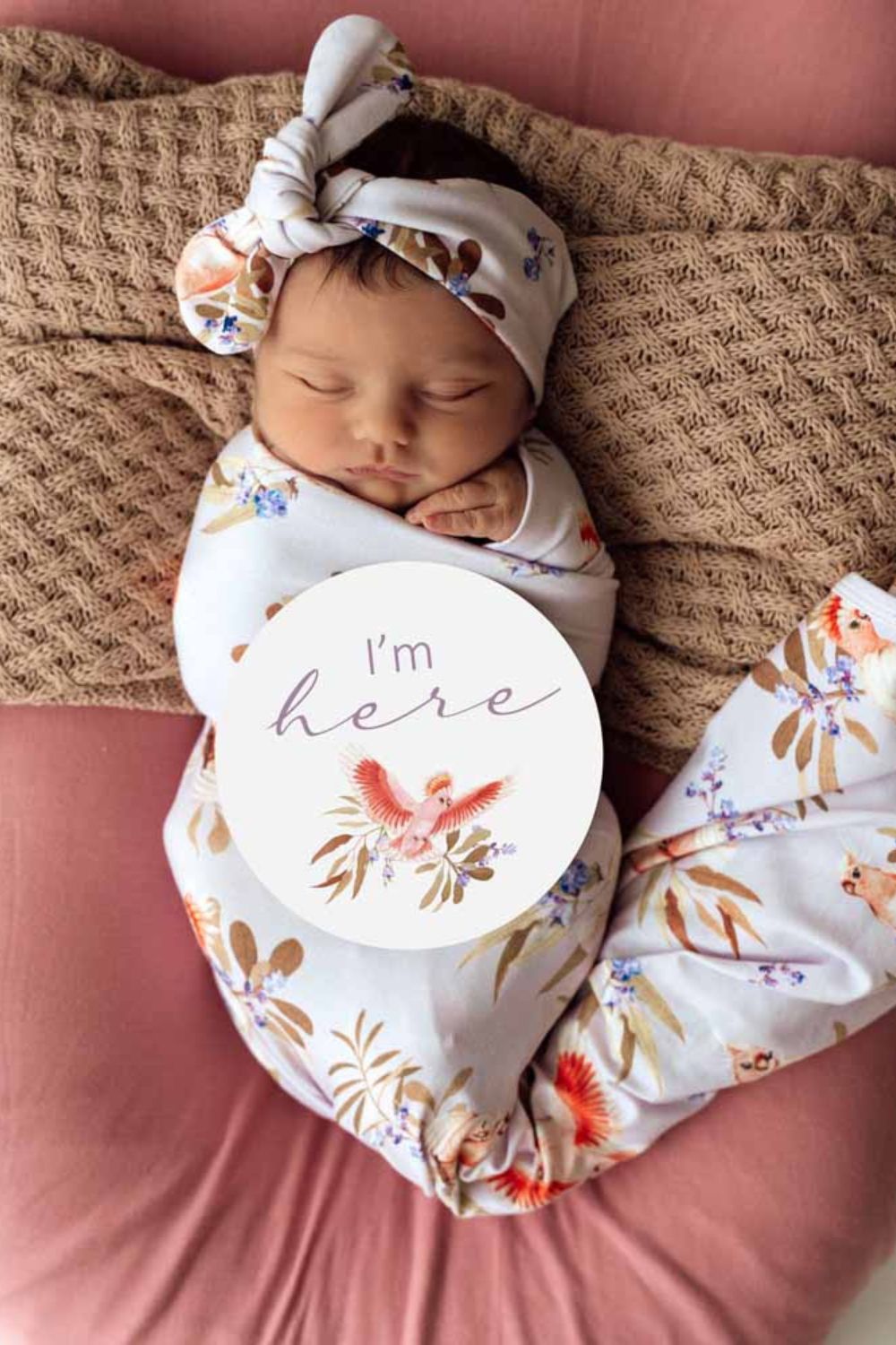 Snuggle Hunny Major Mitchell & Blush Reversible Milestone Cards