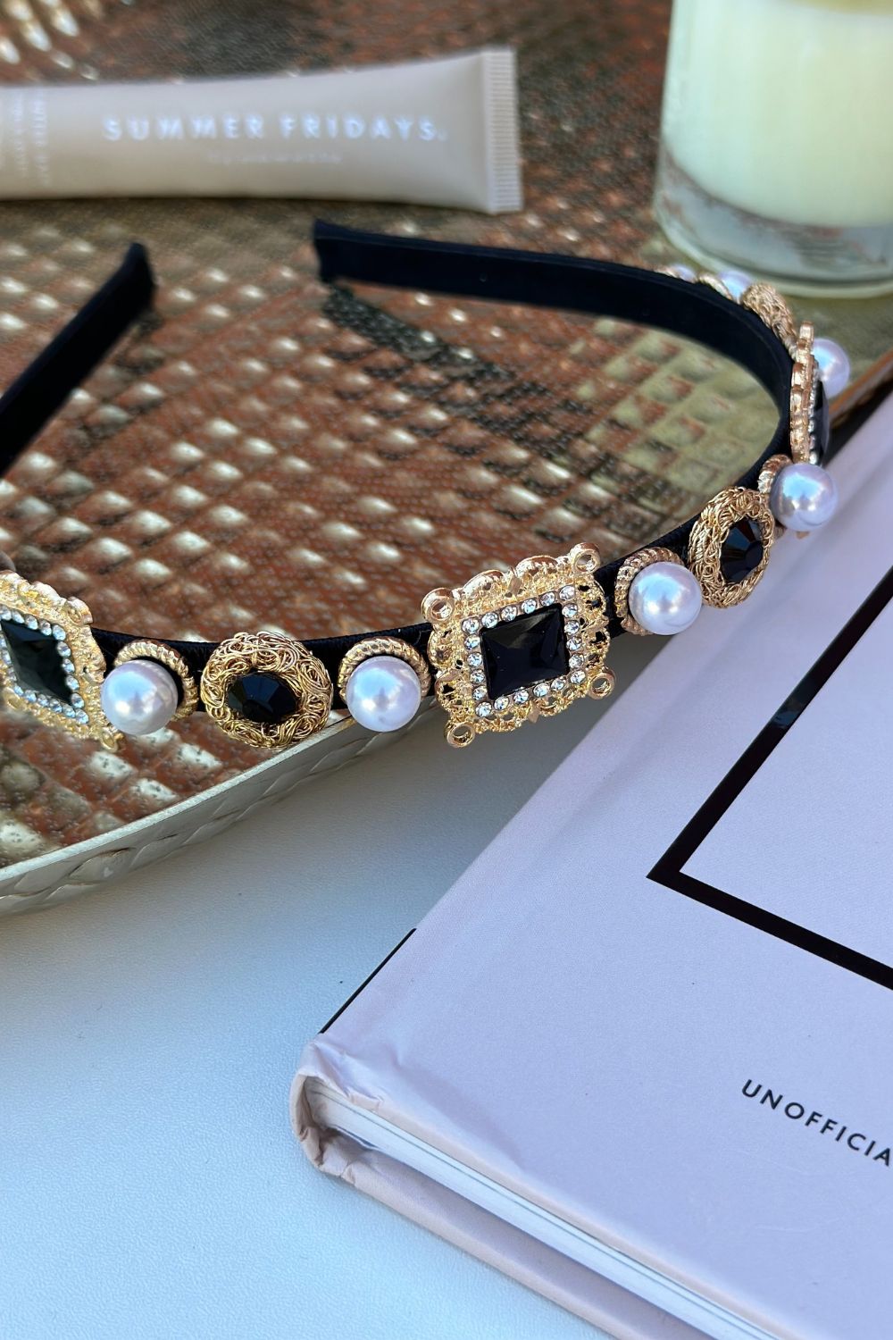 Boelle Rhinestone & Pearl Headband