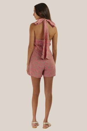 Amelius Gingham Halter Playsuit