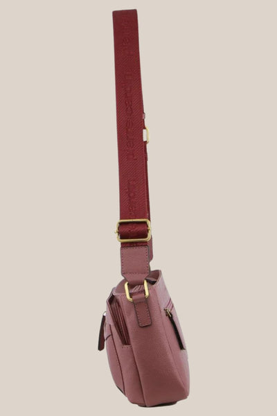 Pierre Cardin Ladies Leather Webbing Strap Crossbody Bag