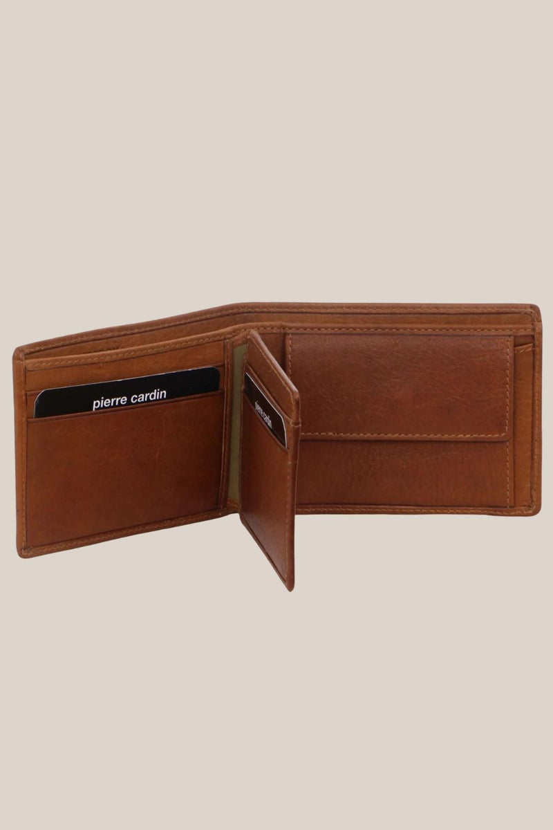 Pierre Cardin RFID Rustic Leather Bi-fold Wallet