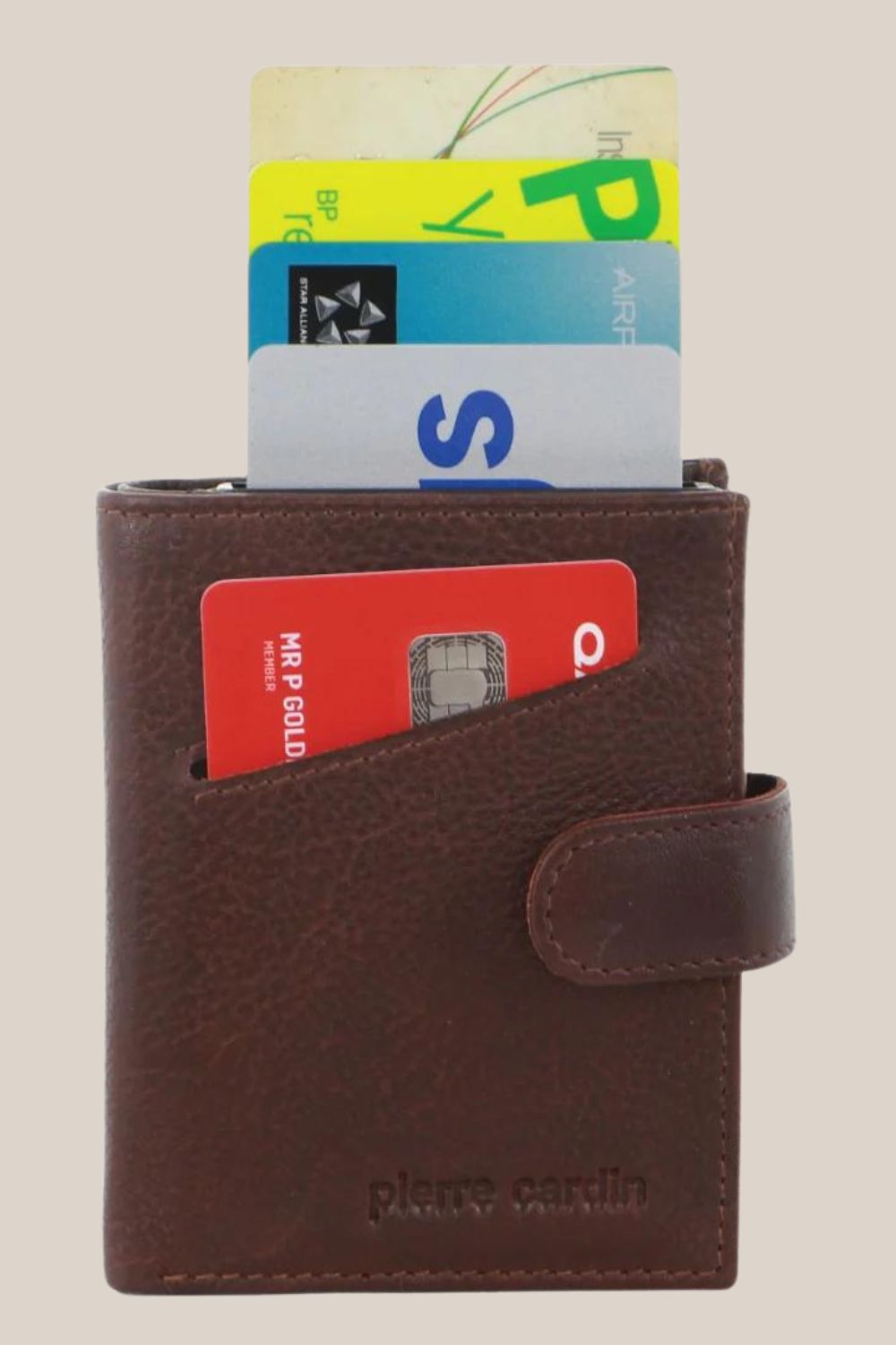 Pierre Cardin Leather Smart Slide Card Holder Tab Wallet