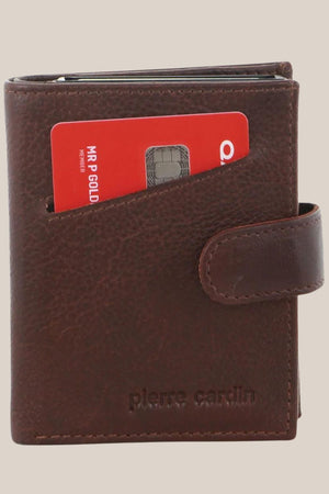 Pierre Cardin Leather Smart Slide Card Holder Tab Wallet
