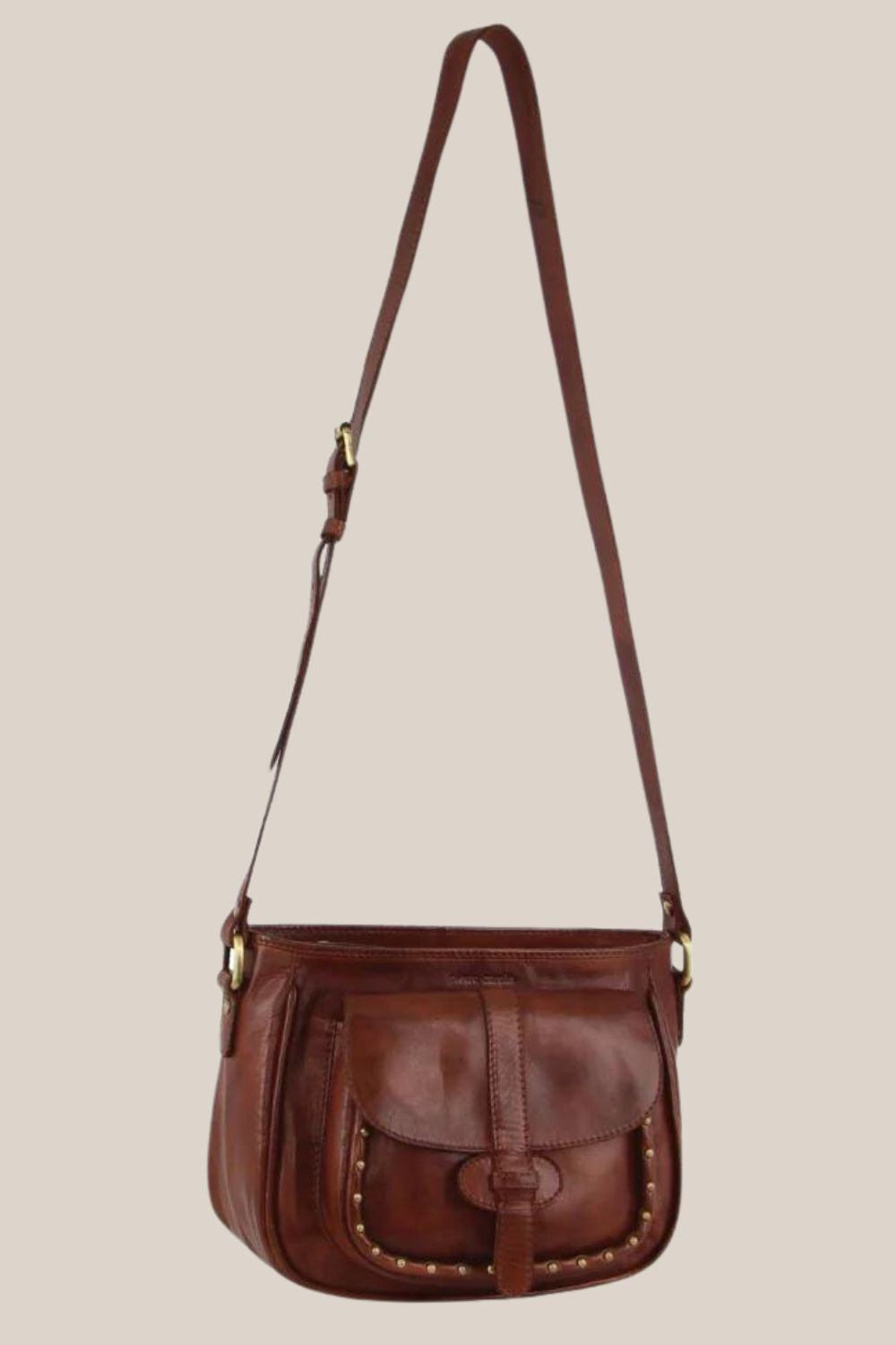 Pierre Cardin Ladies Leather Stud Detail Crossbody Bag