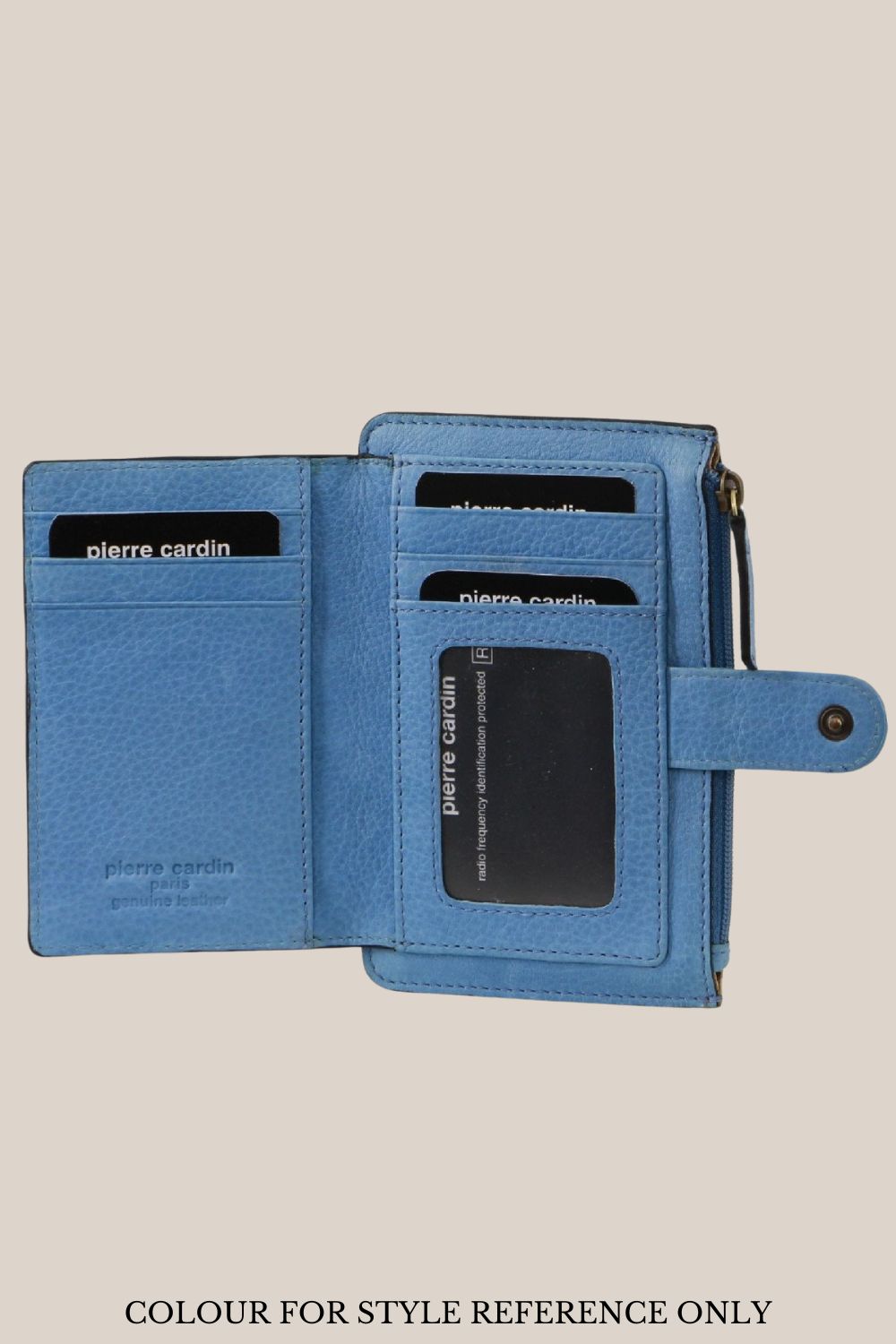 Pierre Cardin Leather Embossed Pattern Zip Purse