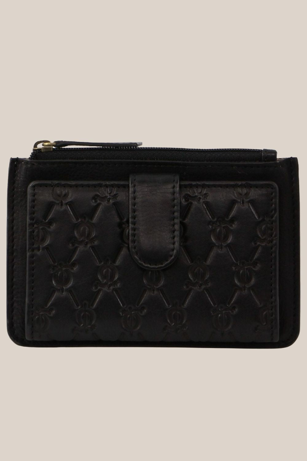 Pierre Cardin Leather Embossed Pattern Zip Purse