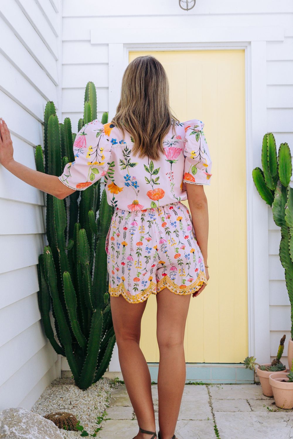 Cactus Rose Floral Collared Button Up Shirt