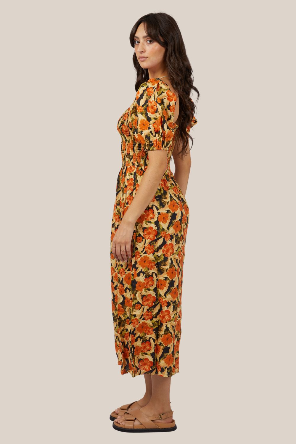 All About Eve Margot Floral Shirred Dress