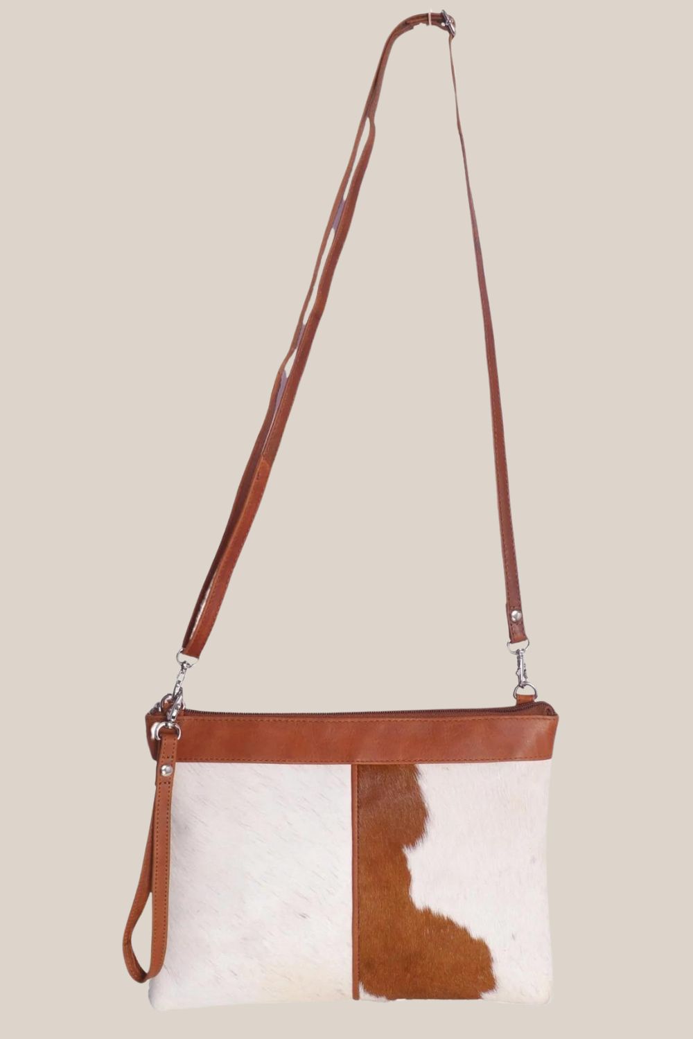 Cenzoni Leather Hairon Crossbody Bag