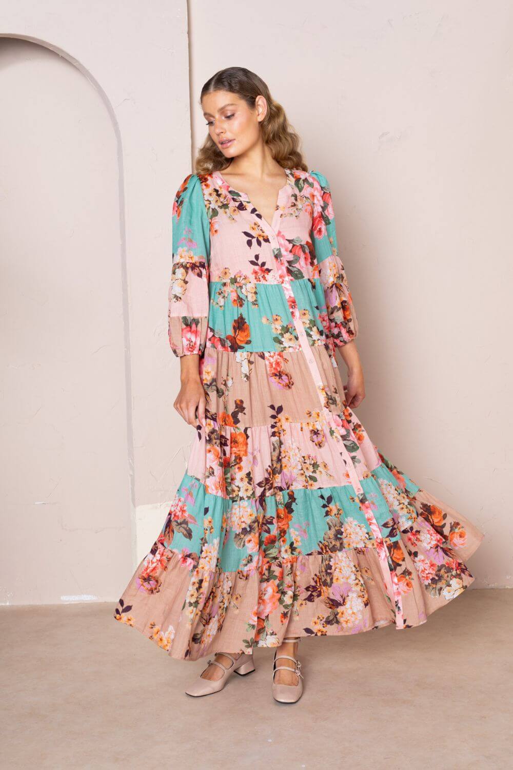 Kachel Adele Maxi Kimono Dress