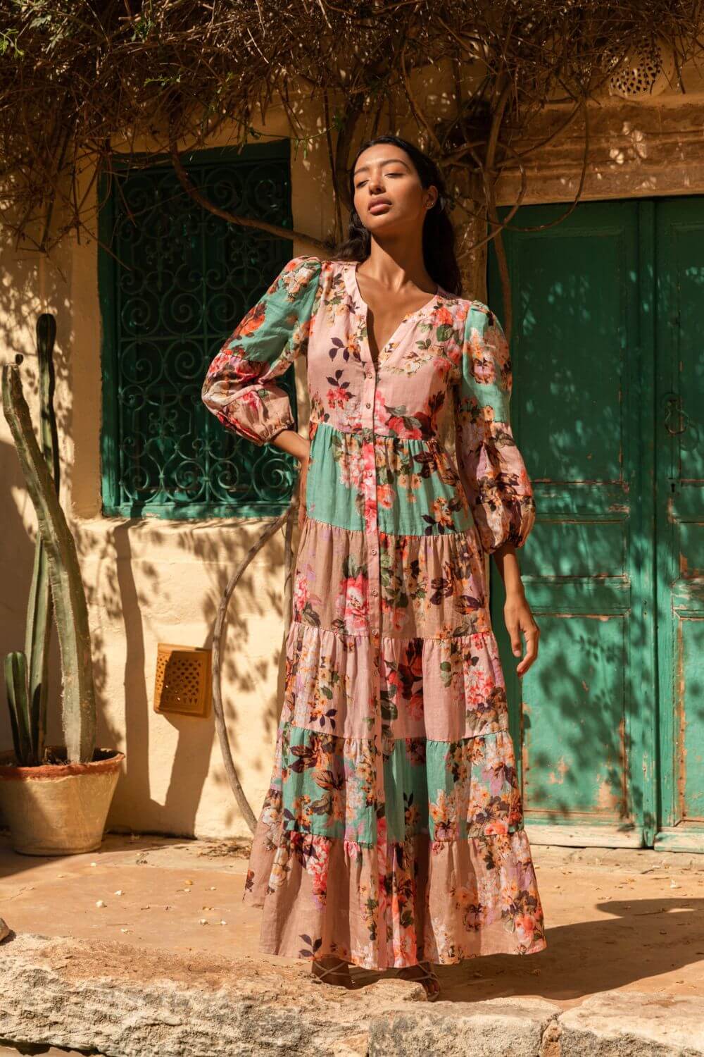 Kachel Adele Maxi Kimono Dress