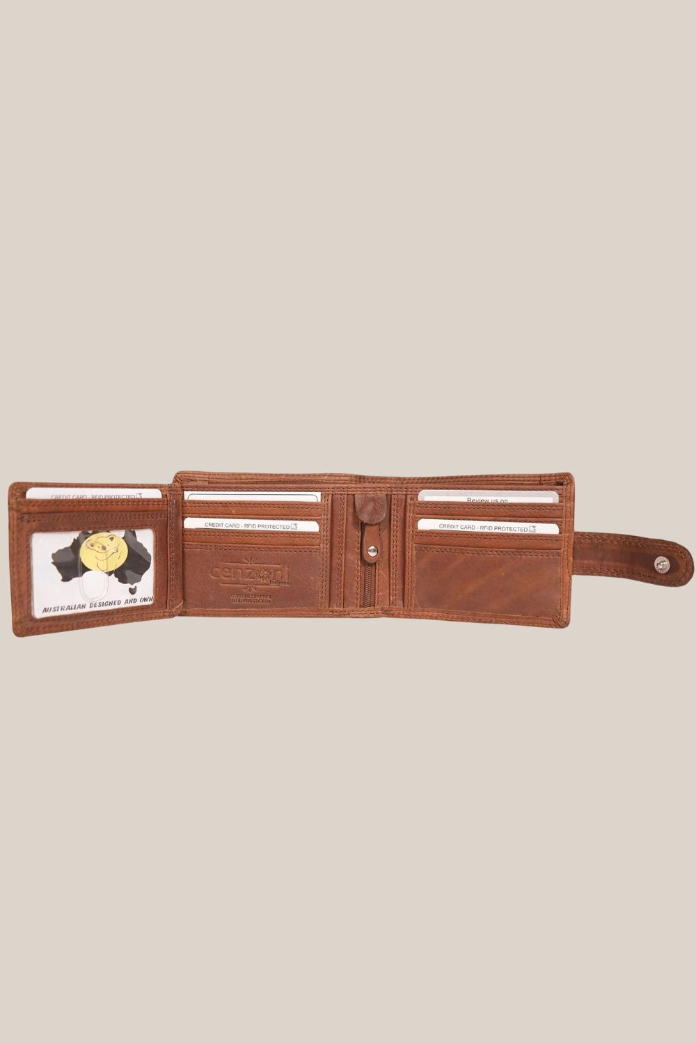 Cenzoni RFID Oil Pull Up Leather Mens Wallet