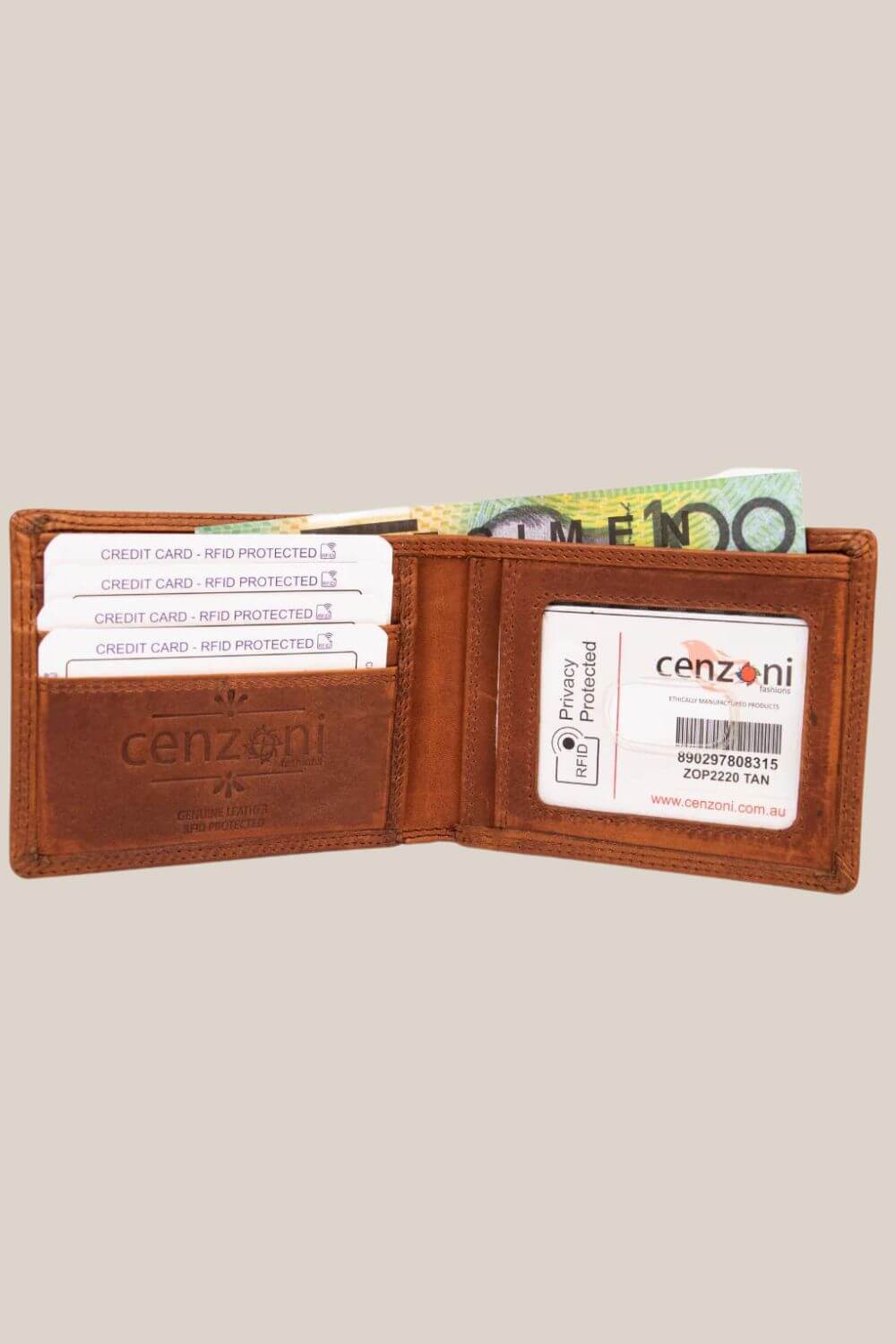 Cenzoni RFID Oil Pull Up Leather Mens Wallet