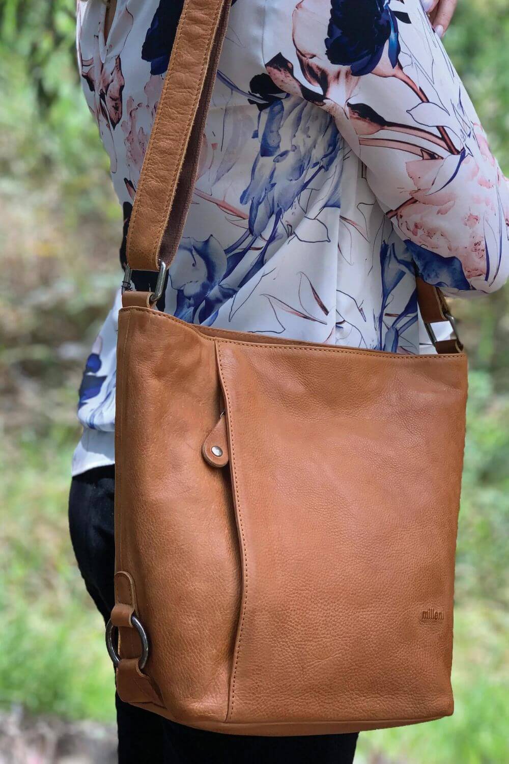 Milleni Nappa Leather Crossbody Bag