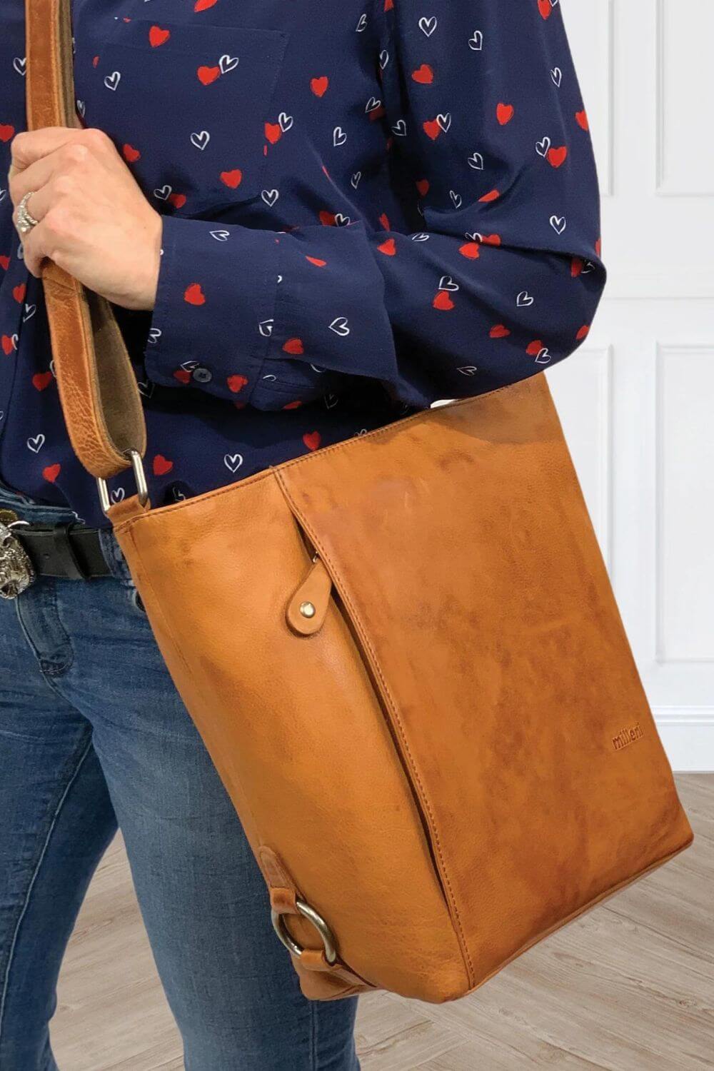 Milleni Nappa Leather Crossbody Bag