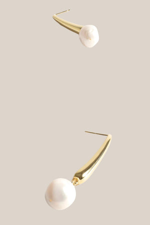 Adorne Freshwater Long Drop Pearl Earrings