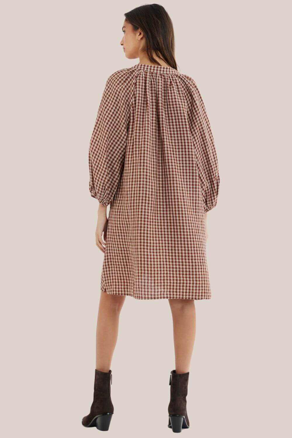 Amelius Hazel Checked Tunic Mini Dress