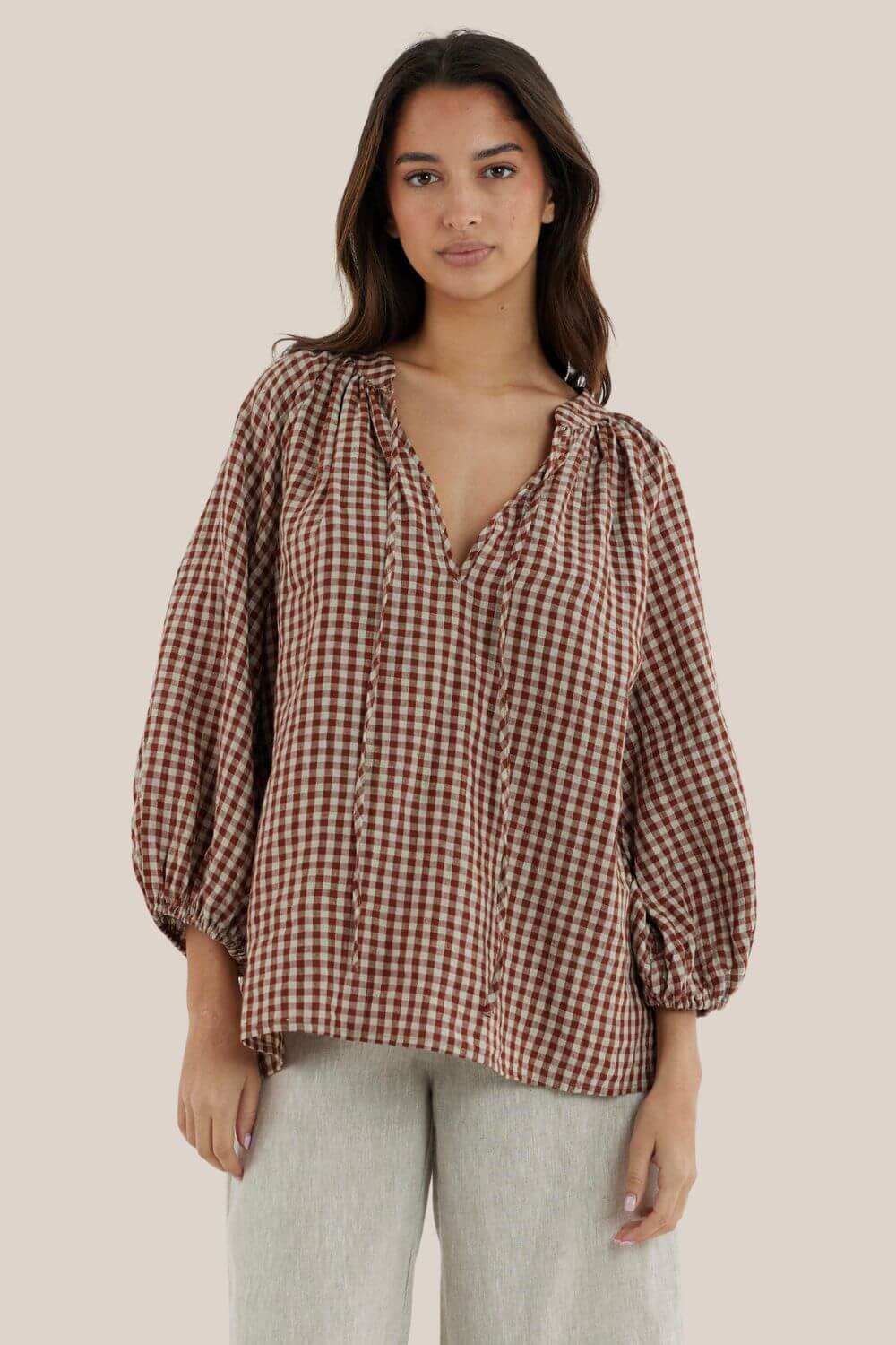 Amelius Hazel Checked Blouse