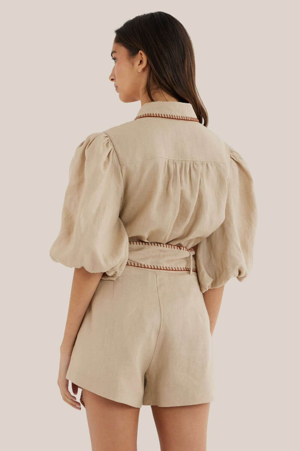 Amelius Chloe Stitch Detail Linen Shirt