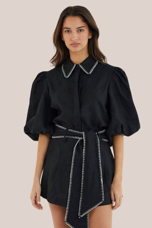 Amelius Chloe Stitch Detail Linen Shirt