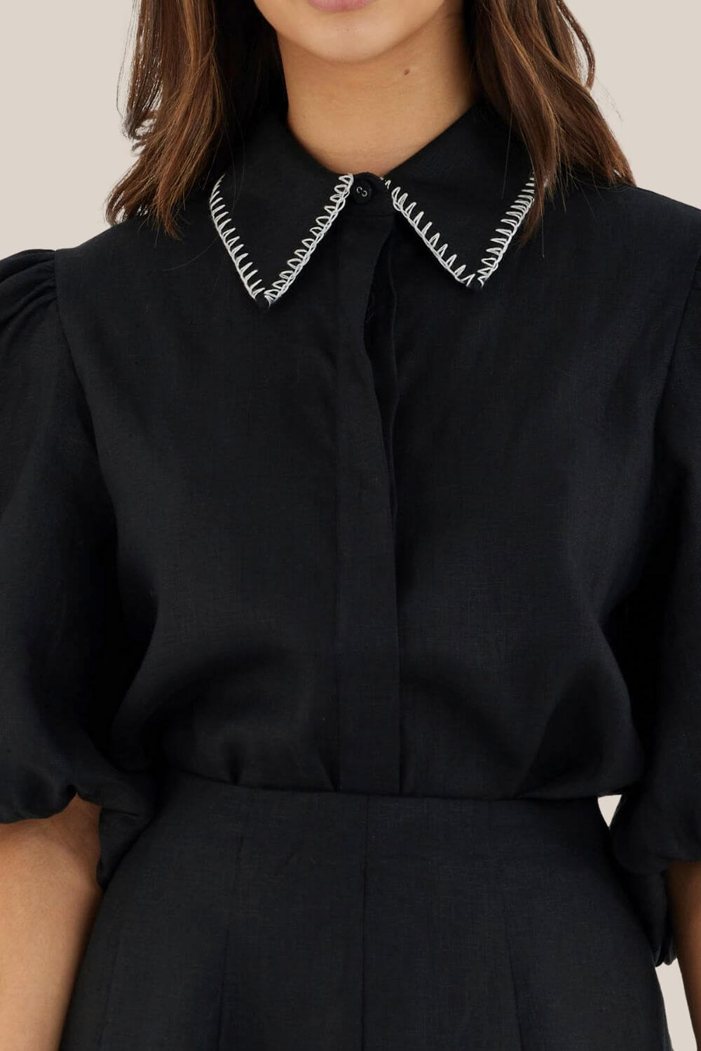 Amelius Chloe Stitch Detail Linen Shirt