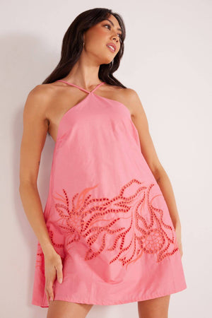 Mink Pink Darla Broderie Mini Dress