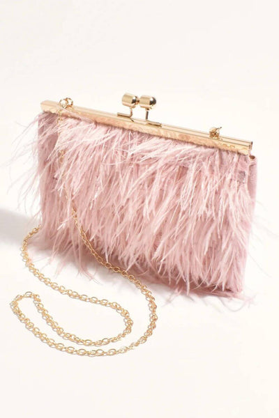 Adorne Cher Feather Floaty Clutch