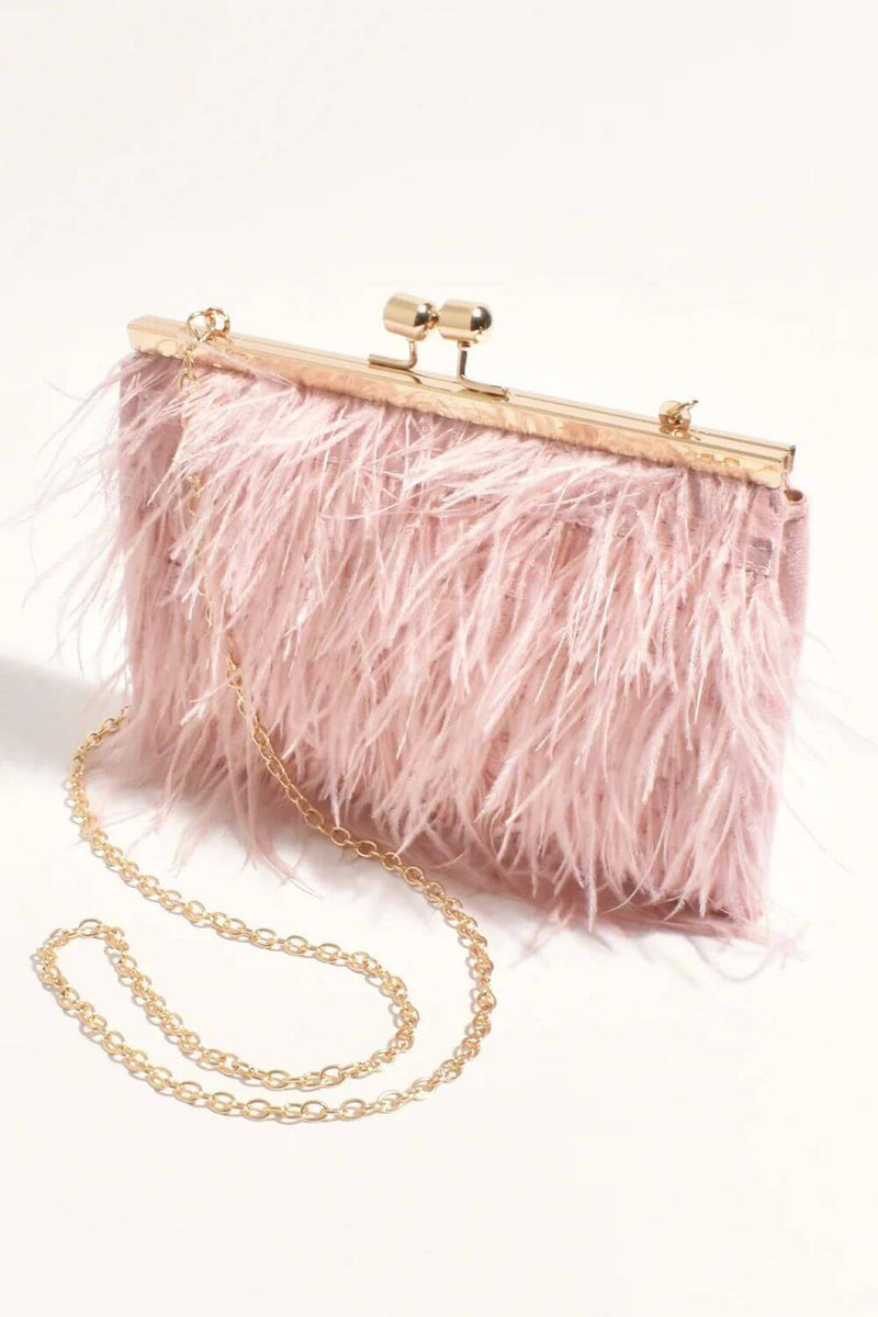 Adorne Cher Feather Floaty Clutch