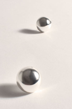 Adorne Polished Metal Dome Stud Earrings