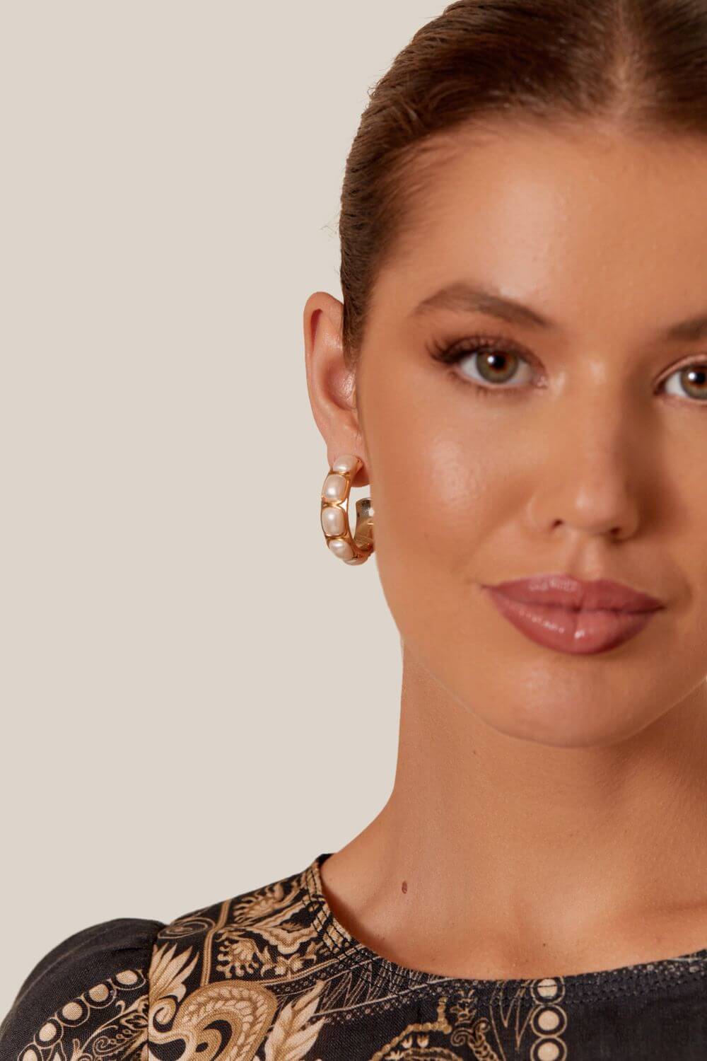 Adorne Geo Inset Pattern Hoops