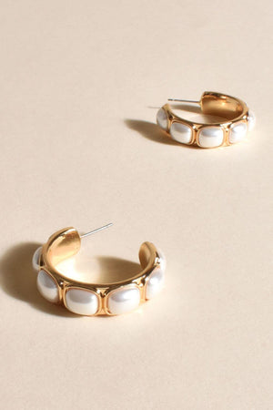 Adorne Geo Inset Pattern Hoops