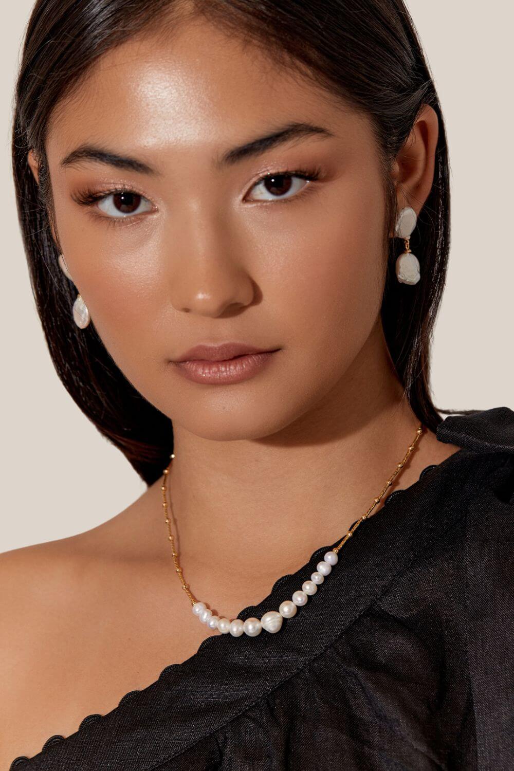 Adorne Pearl Front Adjustable Necklace