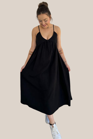 Lucia Pleated Midi Dress