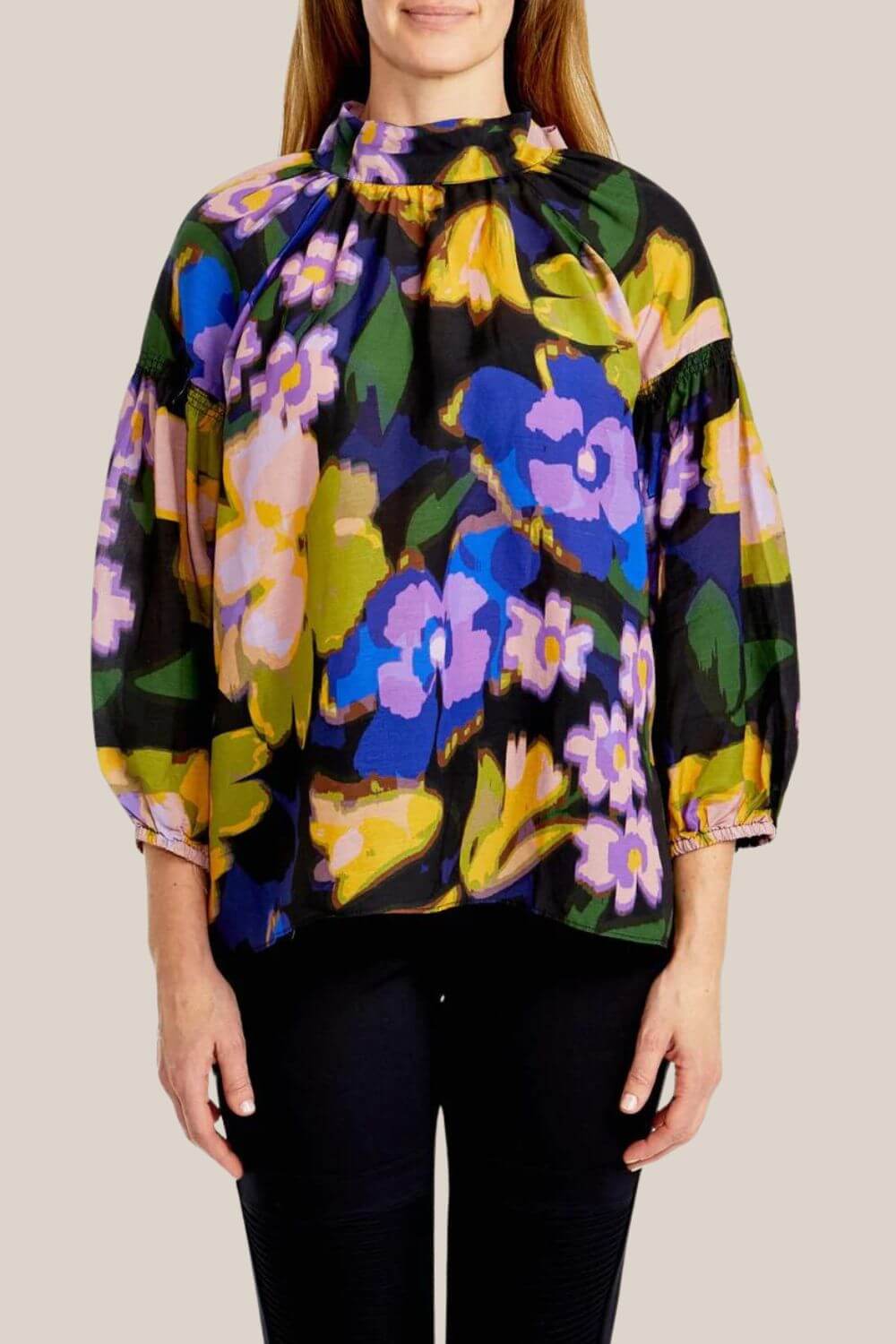 Pingpong Florial Art Print Blouse