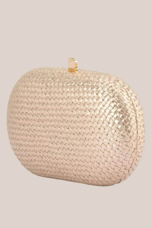 Olga Berg Lucia Woven Oval Clutch