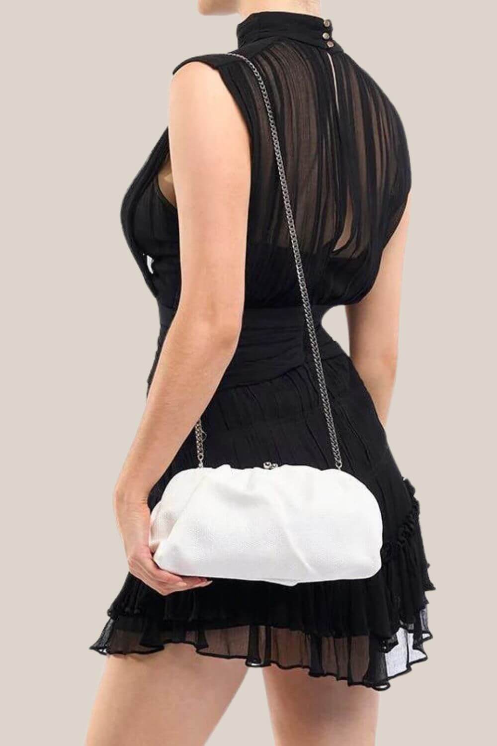 Olga Berg Queenie Gathered Woven Clutch