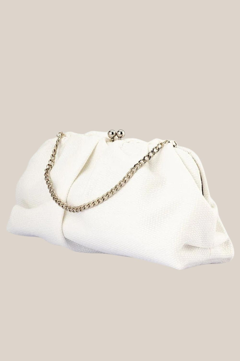 Olga Berg Queenie Gathered Woven Clutch