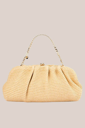 Olga Berg Queenie Gathered Woven Clutch