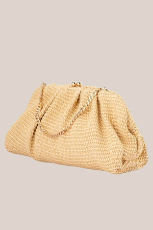 Olga Berg Queenie Gathered Woven Clutch