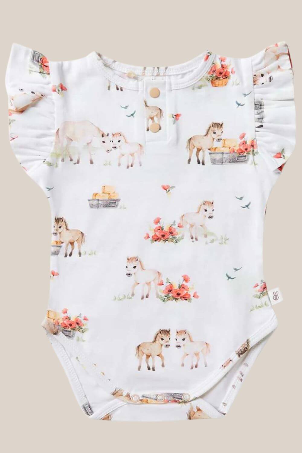 Snuggle Hunny Pony Pals Short Sleeve Organic Bodysuit