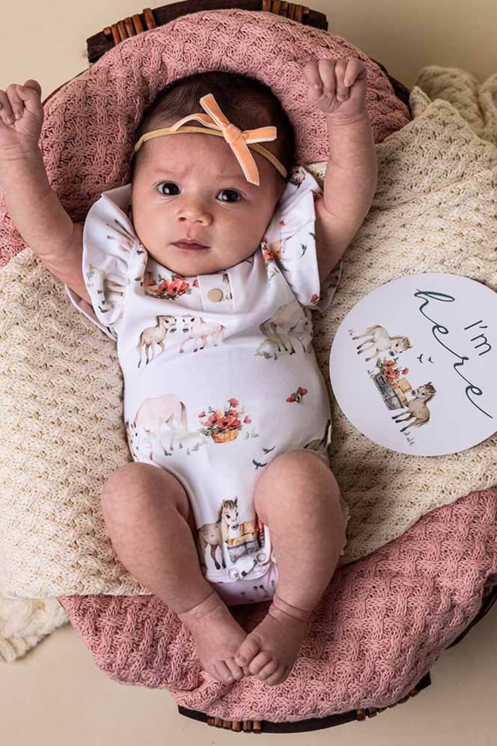 Snuggle Hunny Pony Pals Short Sleeve Organic Bodysuit